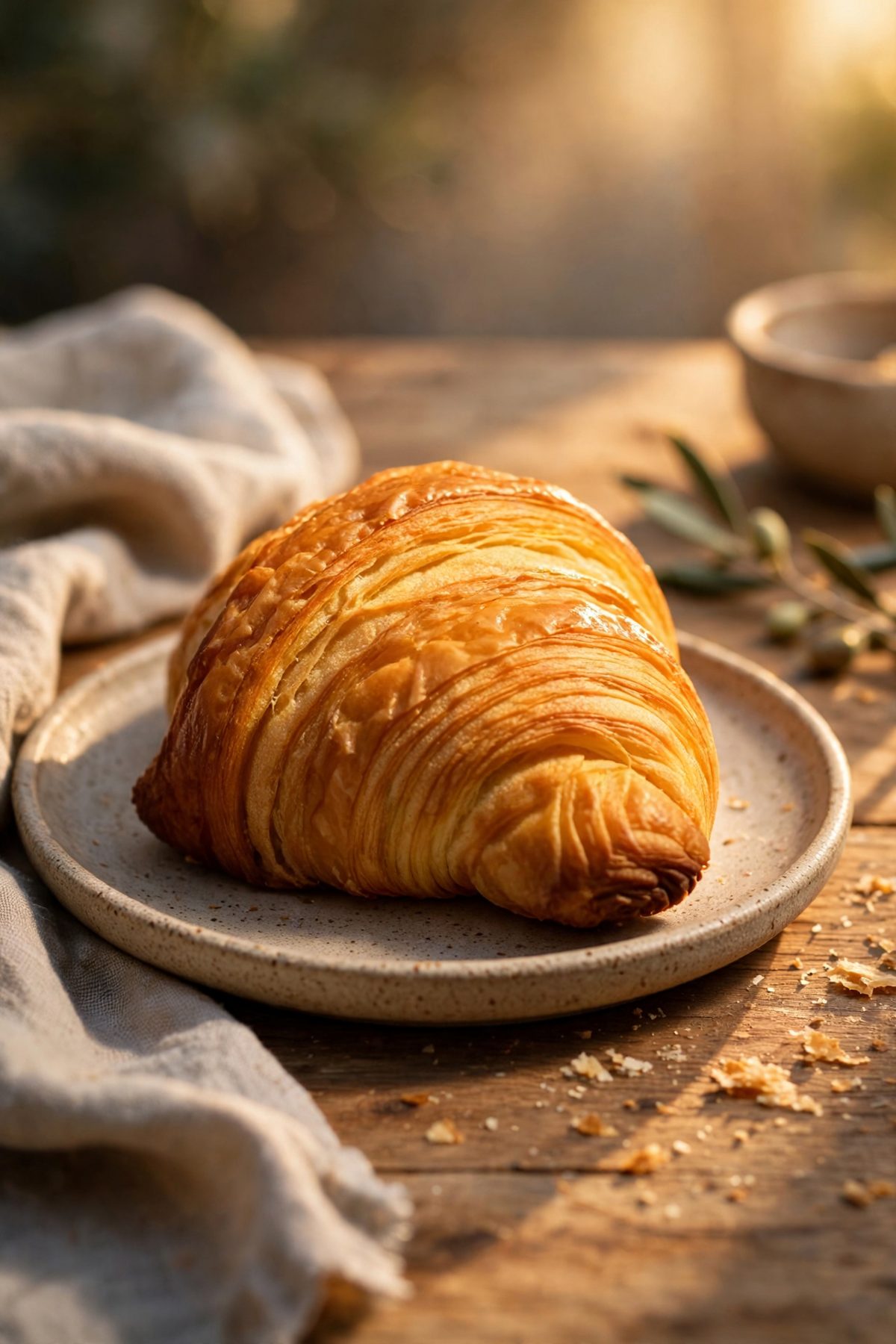 A croissant reshot as a professional studio photograph
